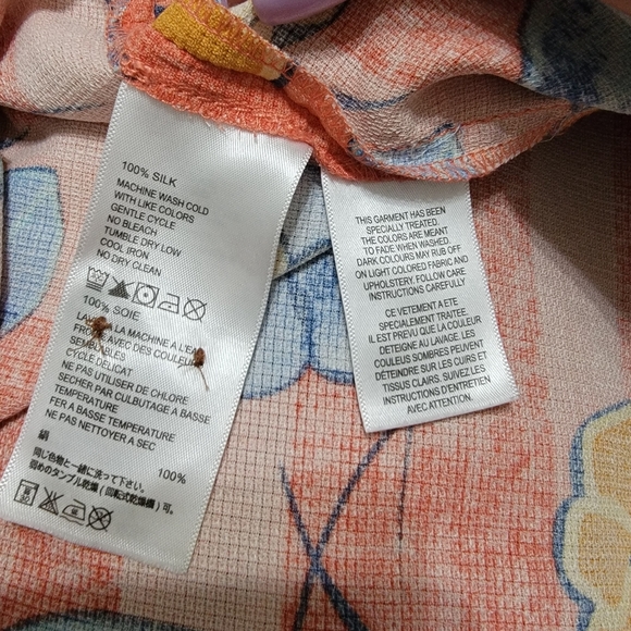 Tommy Bahama 100% Silk Orange Floral Shirt Size 3XB - Picture 12 of 13